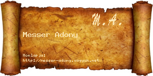 Messer Adony névjegykártya